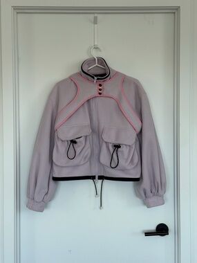 Women's Lavender Fleece Jacket with Pink Trim